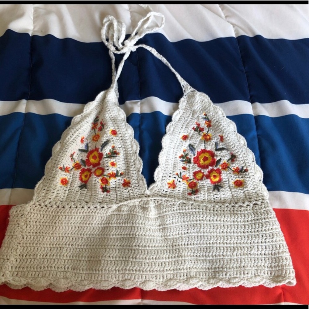 Cute 70s style crochet halter top